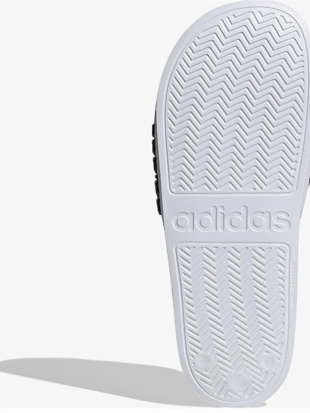 adidas White Slide with Black Three-Stripes